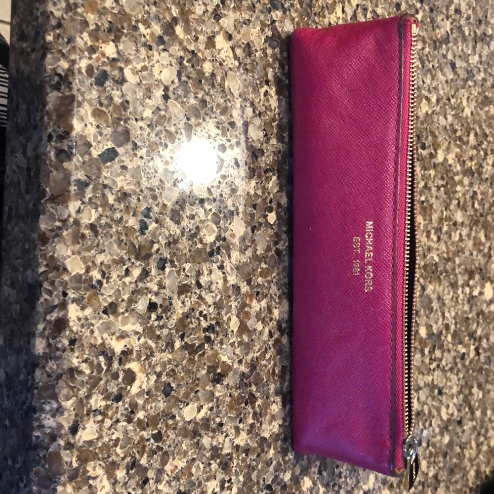 Michael Kors leather pencil pouch